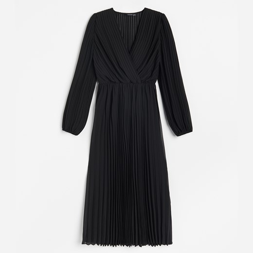 Reserved - Plisowana sukienka - Czarny Reserved 34 wyprzedaż Reserved