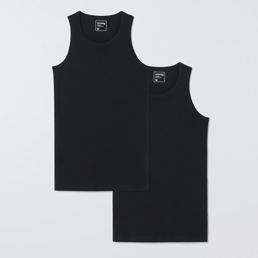 Sinsay - Koszulka bez rękawów basic 2 pack - Czarny Sinsay XS Sinsay