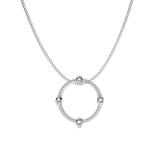 Srebrny naszyjnik okrąg, srebro 925 : Długość (cm) - 50, Kolor pokrycia srebra - Pokrycie platyną Giorre GIORRE