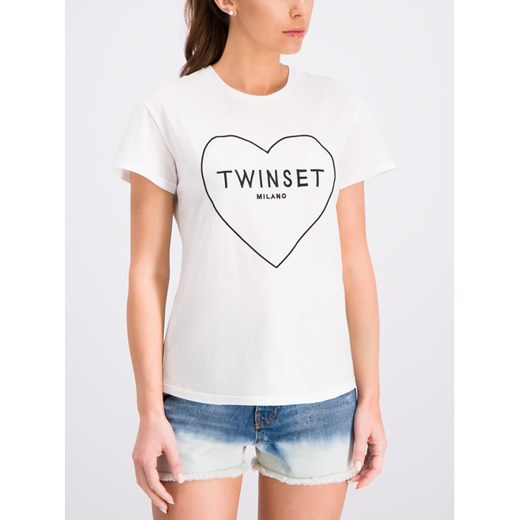 TwinSet T-Shirt 191TT2501 Biały Regular Fit Twinset L okazja MODIVO