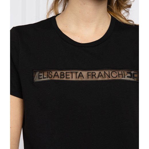 Bluzka damska Elisabetta Franchi z okrągłym dekoltem 