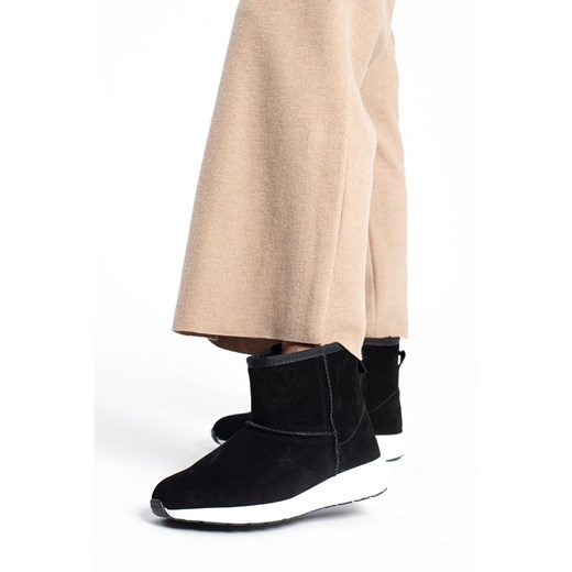 Gooce śniegowce damskie na zimę czarne bez zapięcia 