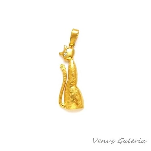 Wisiorek srebrny - Mini kotek pozłacany II Venus Galeria Venus Galeria - Magiczny Ogród Biżuterii Srebrnej
