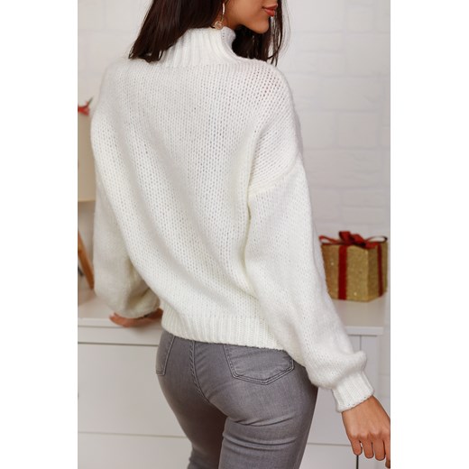 Sweter damski DORENA WHITE uniwersalny promocyjna cena Ivet Shop