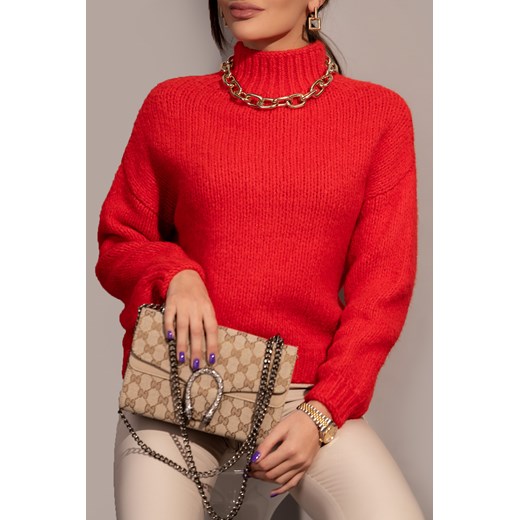 Sweter damski DORENA RED uniwersalny Ivet Shop wyprzedaż