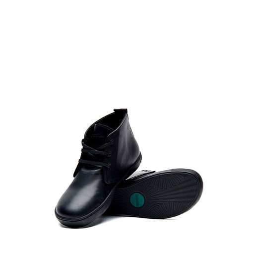 Botki Comfortfusse casual skórzane na płaskiej podeszwie sznurowane 