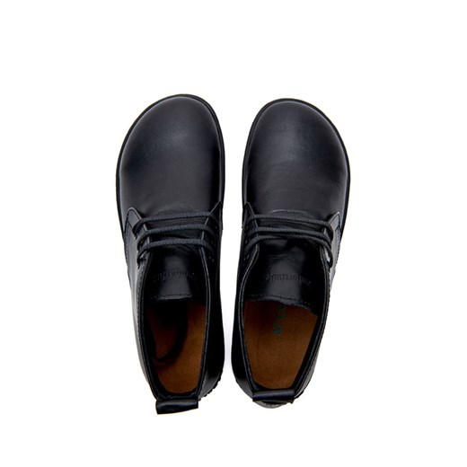 Botki Comfortfusse czarne sznurowane na płaskiej podeszwie casual 