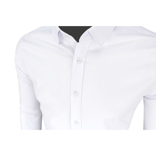 Biała koszula męska elegancka długi rękaw 514 Megafinest XXL wyprzedaż www.megakoszule.pl