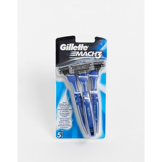 Gillette – Mach 3 – Zestaw 5 sztuk jednorazowych maszynek do golenia-Brak koloru Gillette No Size Asos Poland