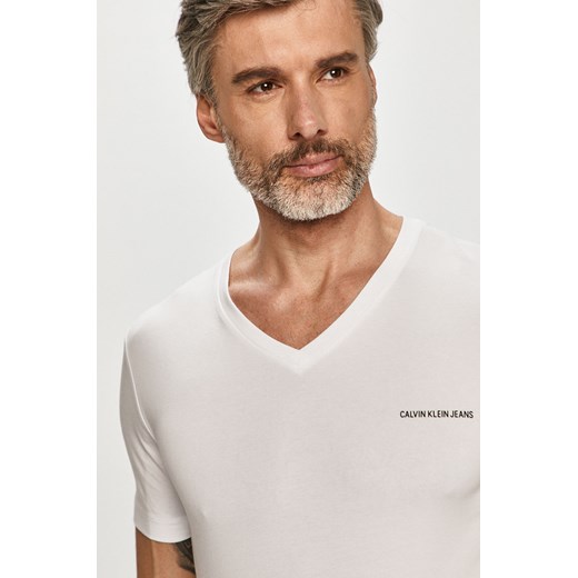 T-shirt męski Calvin Klein z krótkim rękawem z elastanu casual 