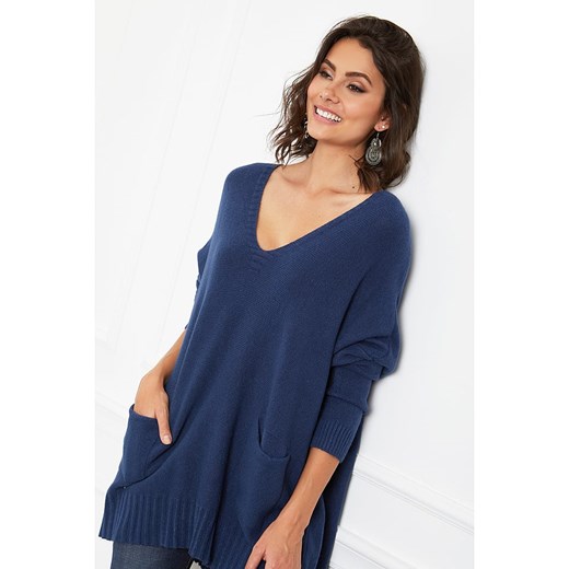 Sweter damski Joséfine z dekoltem w serek 