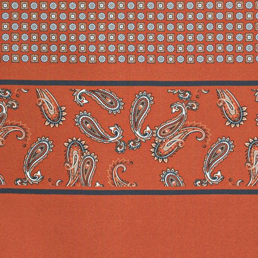 Męski szalik wykonany z jedwabiu i wełny we wzory w kolorze pomarańczowym EM 14 Em Men`s Accessories EM Men's Accessories