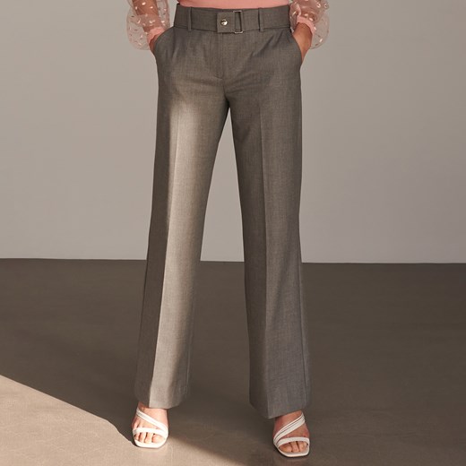 Reserved - Spodnie z szerokimi nogawkami - Jasny szary Reserved 36 Reserved okazyjna cena