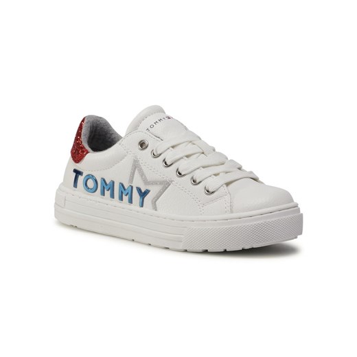 Tommy Hilfiger trampki dziecięce sznurowane białe 