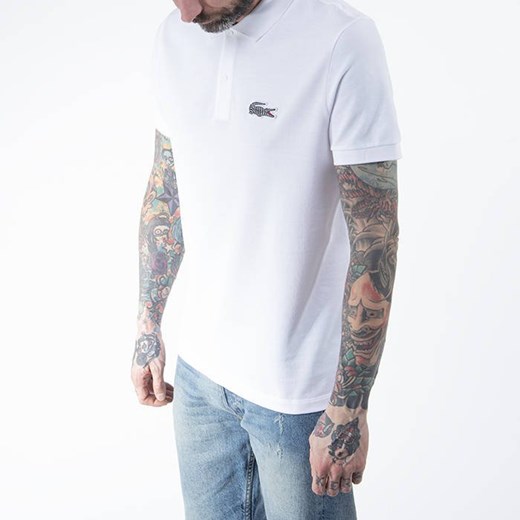 Biały t-shirt męski Lacoste wiosenny 