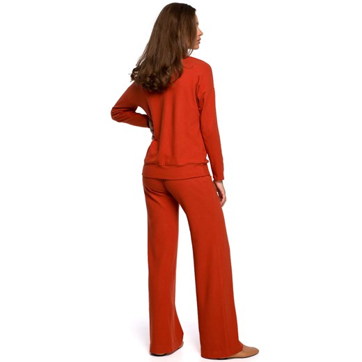 Spodnie damskie czerwone Style dzianinowe 