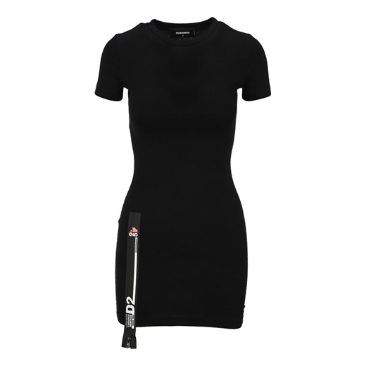Sukienka czarna Dsquared2 z krótkim rękawem mini 