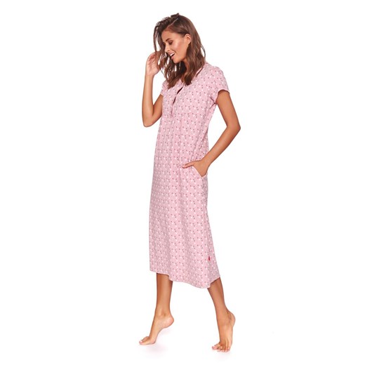 Długa różowa koszula nocna w groszki Plus Size 2XL Doctor Nap 2XL lenaodniemowlakadoszkolniaka.pl