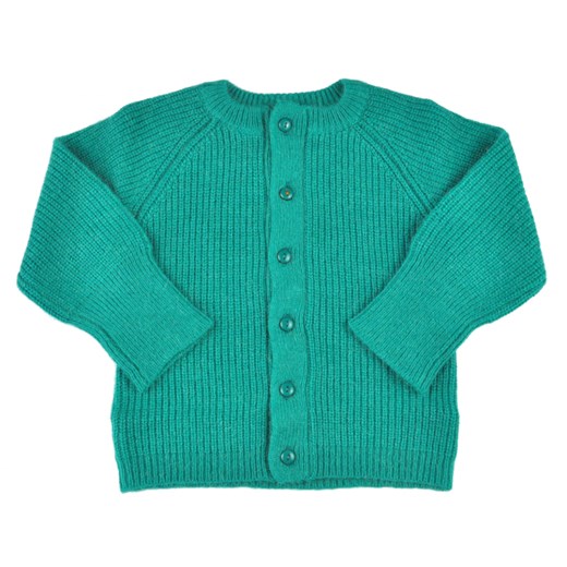 Imps&Elfs - turkusowy sweter z angorą groshki turkusowy bez wzorów/nadruków