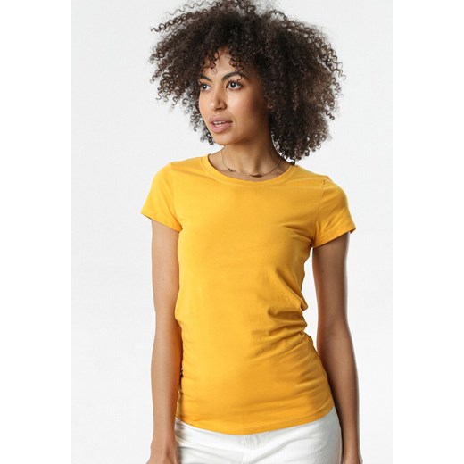 Żółty T-shirt Gathanthei XL wyprzedaż Born2be Odzież