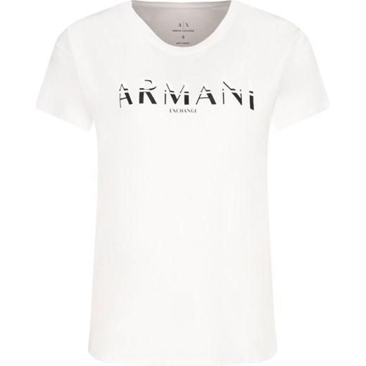 Bluzka damska Armani Exchange z napisami z krótkim rękawem z okrągłym dekoltem 