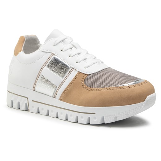 Buty sportowe damskie Rieker sneakersy na wiosnę sznurowane na platformie