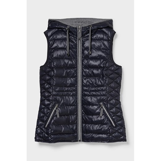 C&A Kamizelka pikowana z kapturem-BIONIC-FINISH®ECO-z materiału z recyklingu, Niebieski, Rozmiar: 36 The Outerwear 40 C&A