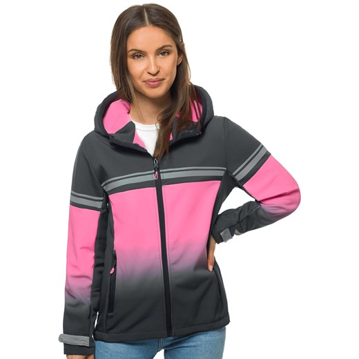 KURTKA DAMSKA SOFTSHELL GRAFITOWO-RÓŻOWA OZONEE JS/KSW6008 M okazyjna cena ozonee.pl