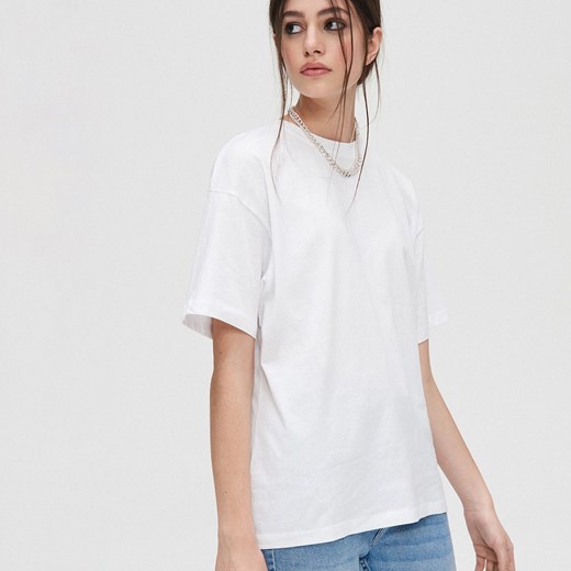 Cropp - Koszulka oversize - Biały Cropp L Cropp
