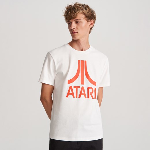 Reserved - T-shirt Atari - Kremowy Reserved XXL wyprzedaż Reserved