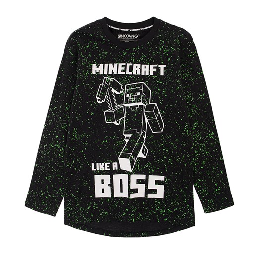 Cool Club, Bluzka chłopięca z długim rękawem, czarna, Minecraft Cool Club 134 smyk