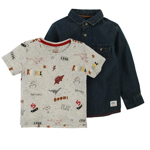 Odzież dla niemowląt Cool Club szara z nadrukami dla chłopca 