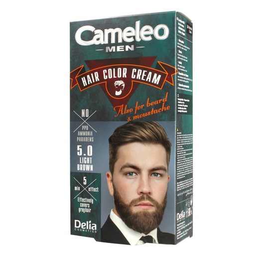 Delia Cosmetics, Cameleo Men, krem koloryzujący do włosów, brody i wąsów nr 5.0 Light Brown Cameleo wyprzedaż smyk
