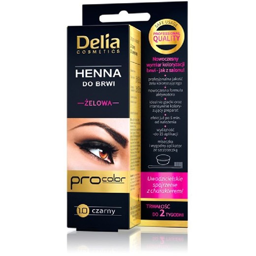 Delia Cosmetics, żelowa henna do brwi, 1.0 czarna Delia Cosmetics smyk