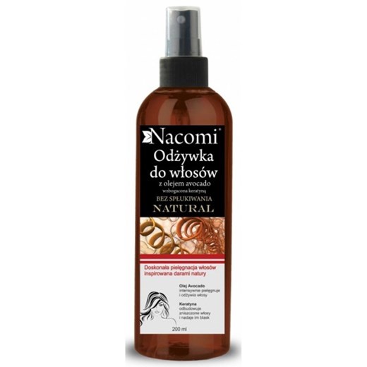 Nacomi, Natural, odżywka do włosów bez spłukiwania z olejem avocado, 200 ml Nacomi smyk
