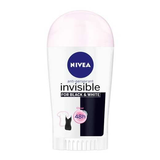 Nivea, Invisible Black&White, Clear, dezodorant, sztyft, damski, 40 ml Nivea wyprzedaż smyk