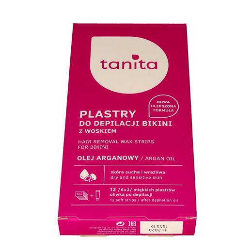Tanita, plastry z woskiem do depilacji bikini, z olejem arganowym, 12 szt. Tanita smyk