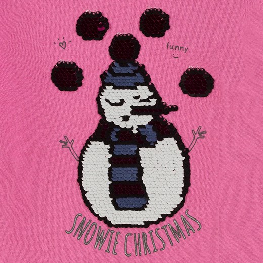 Bluza dziewczęca, różowa, bałwanek, Snowie Christmas Tom Tailor Tom Tailor promocja smyk