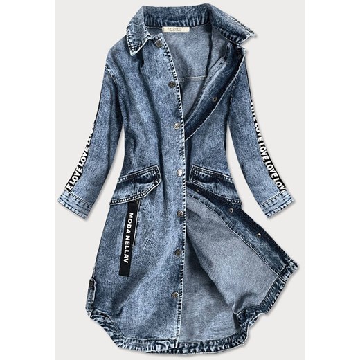 Luźna damska jeansowa kurtka/narzutka niebieska (c101) ze sklepu goodlookin.pl w kategorii Kurtki damskie - zdjęcie 104544740