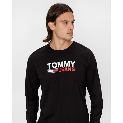 T-shirt męski Tommy Jeans z długimi rękawami z napisami z bawełny 