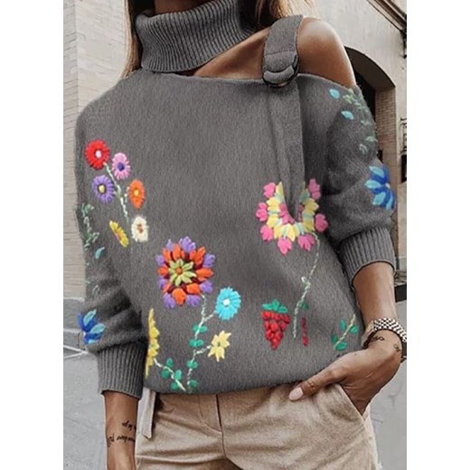 Cikelly sweter damski w kwiaty 
