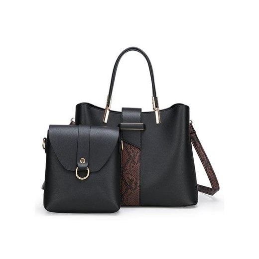 Shopper bag czarna duża elegancka na ramię 