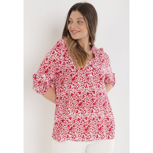 Czerwona Bluzka Lisanthei XXL/XXXL Born2be Odzież