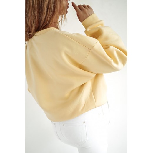 Bluza damska Shopaholics Dream na jesień bawełniana żółta krótka 