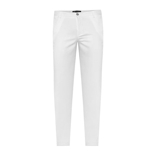 spodnie materiałowe męskie chino slim fit białe stretch ze sklepu Royal Shop w kategorii Spodnie męskie - zdjęcie 104687471