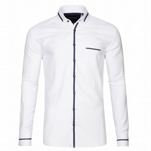 koszula męska di selentino biała slim fit ze sklepu Royal Shop w kategorii Koszule męskie - zdjęcie 104688581