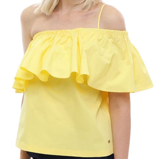 bluzka damska tommy hilfiger ww0ww21603 żółta ze sklepu Royal Shop w kategorii Bluzki damskie - zdjęcie 104689592