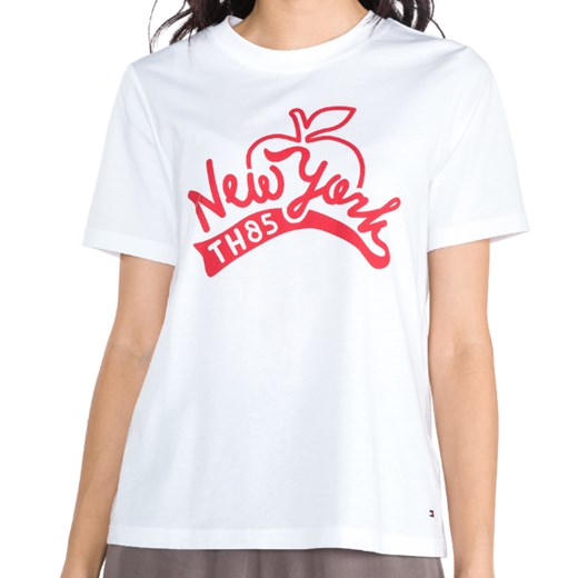 t-shirt damski tommy hilfiger biały ze sklepu Royal Shop w kategorii Bluzki damskie - zdjęcie 104690790