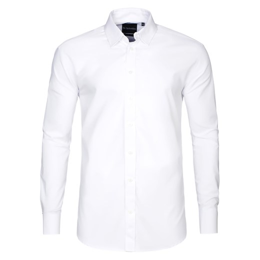 koszula męska di selentino biała gładka slim fit ze sklepu Royal Shop w kategorii Koszule męskie - zdjęcie 104690990