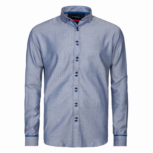 koszula męska di selentino w kropki classic fit ze sklepu Royal Shop w kategorii Koszule męskie - zdjęcie 104692210